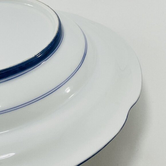 Vintage JC Louise Plate 9.25" Deep Bottom Soup Serving Scallop Blue Flower 1905 - Picture 8 of 10